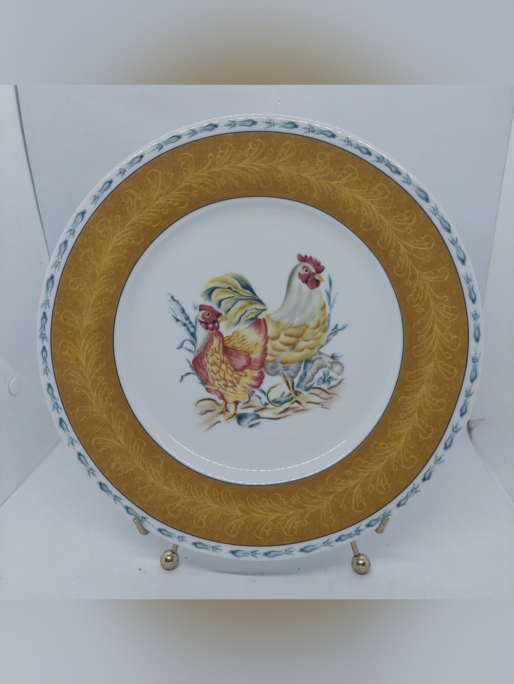 Pierre Frey París Basse Court Dinner Plate 10.25" Rooster Porcelain De Limoges